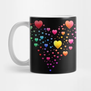 Multicolored Rainbow Heart Bubbles Mug